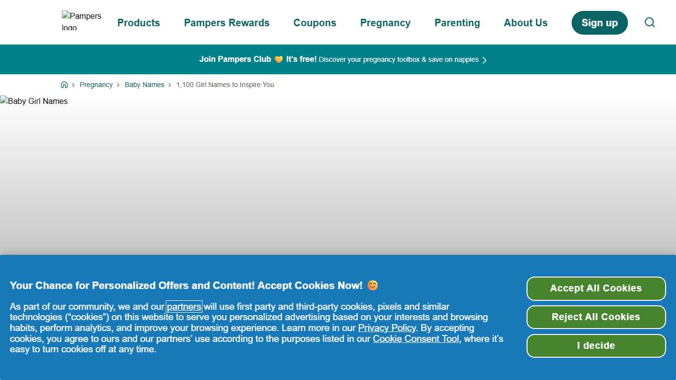 1,100 Popular Girl Names in the UK Pampers UK