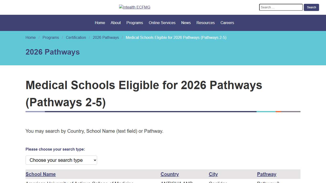 2026 Pathways Medical Schools Eligible for Pathways